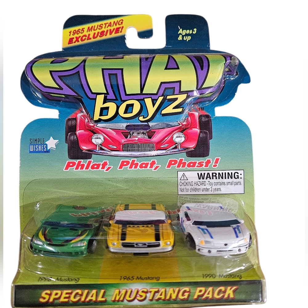 Nwot PHAT Boyz Special Mustang 3 Pack - Green, Yellow, White 2003